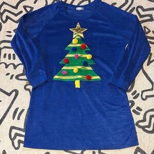 Long sleeve fleece ugly Christmas shift dress! I wore for maternity!